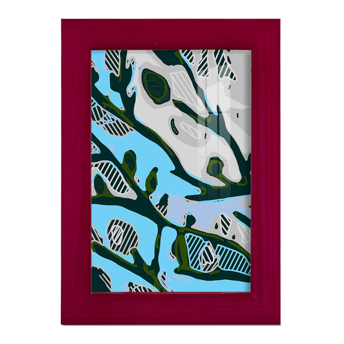 Abstract Tree Limbs I -Framed Print w/glass-Cherry Red