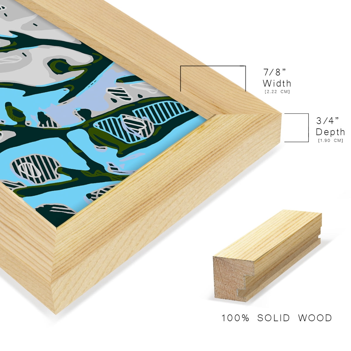 Abstract Tree Limbs I -Framed Print w/glass-Natural Wood