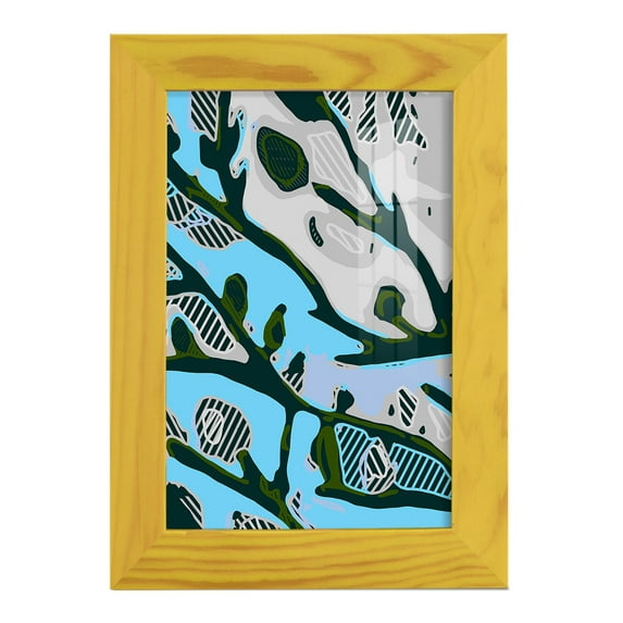 Abstract Tree Limbs I -Framed Print w/glass-Sunflower Yellow