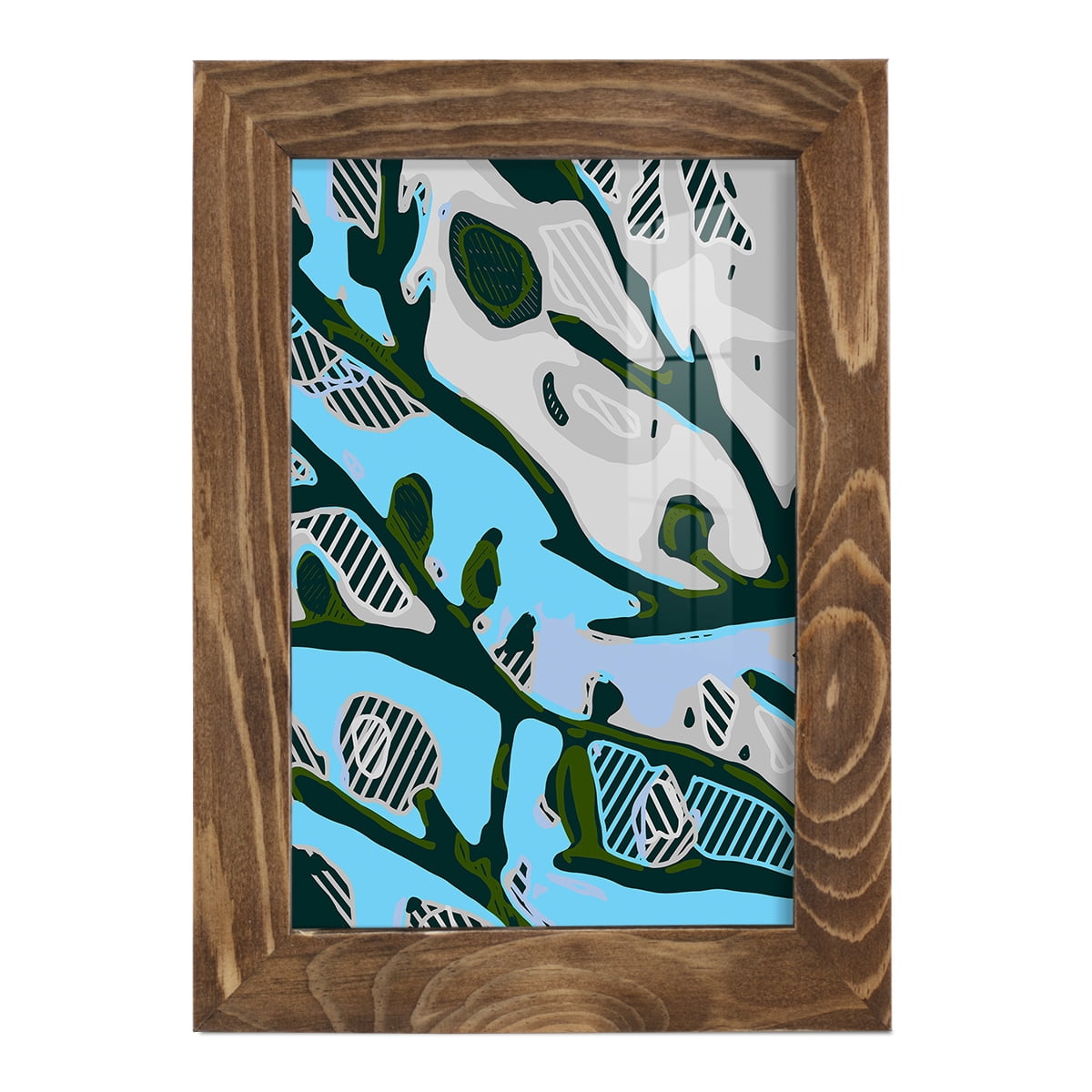 Abstract Tree Limbs I -Framed Print w/glass-Walnut