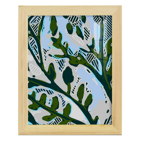 Abstract Tree Limbs II -Framed Print w/glass-Natural Wood