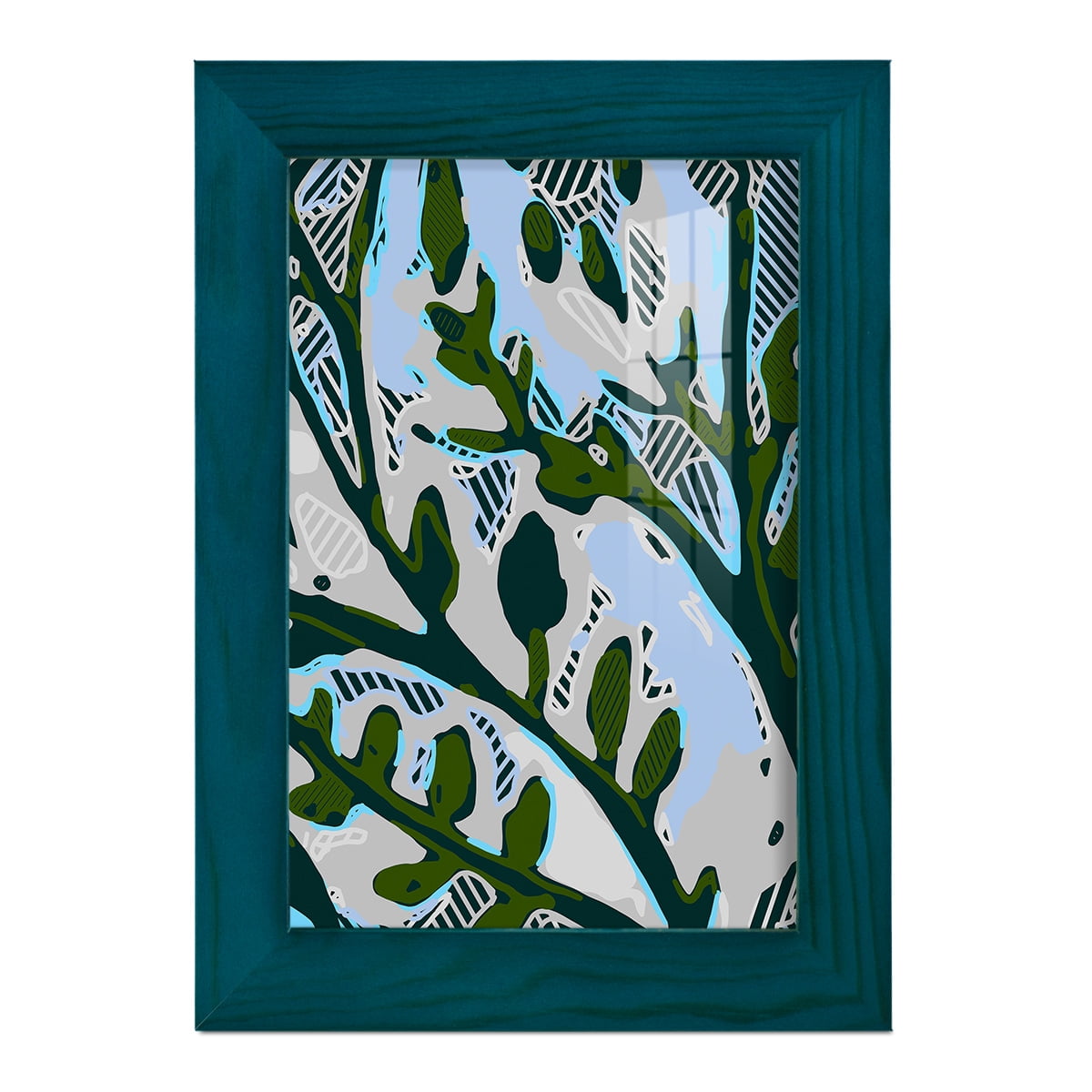 Abstract Tree Limbs II Framed Print w/glassOcean Blue