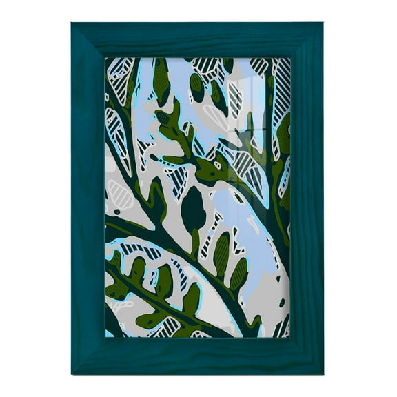 Abstract Tree Limbs II -Framed Print w/glass-Ocean Blue