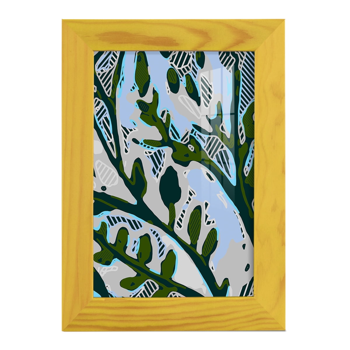 Abstract Tree Limbs II -Framed Print w/glass-Sunflower Yellow