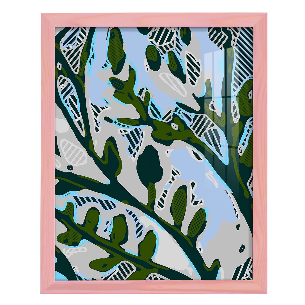 Abstract Tree Limbs II -Framed Print w/glass-Sunset Pink