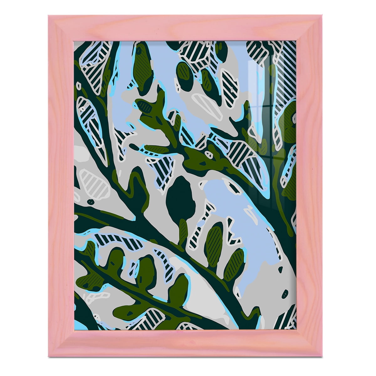 Abstract Tree Limbs II -Framed Print w/glass-Sunset Pink