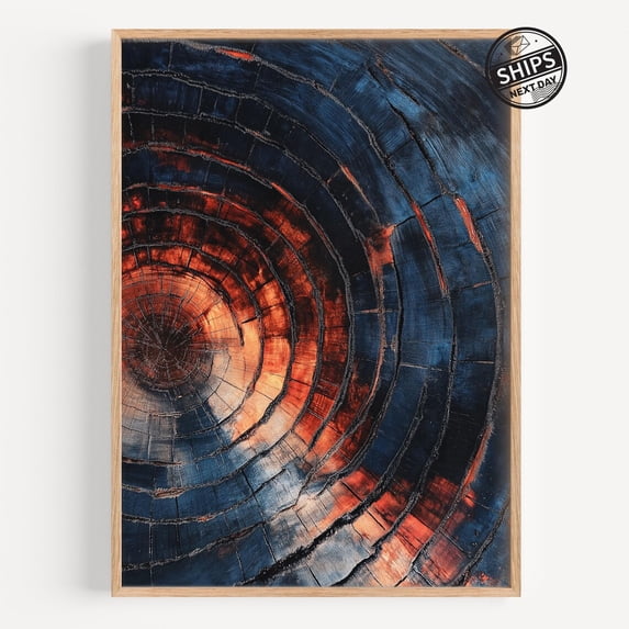 Abstract Tree Ring Art Print Modern Farmhouse Decor Poster, Poster Only ...
