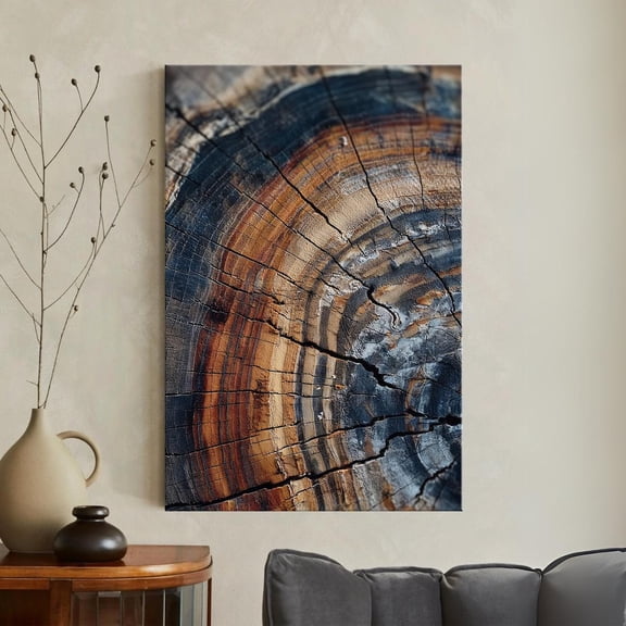Abstract Tree Ring Rustic Wood Grain Print Nature Art for Home Decor Log Stump Boho, Unframed Paper Poster 8x10in