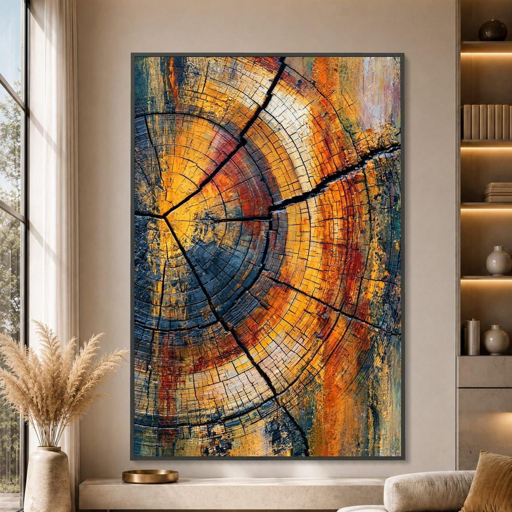 Tree Abstract Abstract Tree Rings Wood Nature Rustic Colorful Poster - Walmart.com