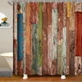 thumbnail image 1 of Abstract Tree Rings Woody ic Fabric Shower Curtain Nature Pale Blue Teal Beige Light Brown Bathroom Curtains Set with Hook, 1 of 7