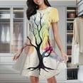 thumbnail image 1 of Abstract Tree Splash Art Women's Classic Swing Skater Dress Casual Work Party Cocktail Dresses, 1 of 6