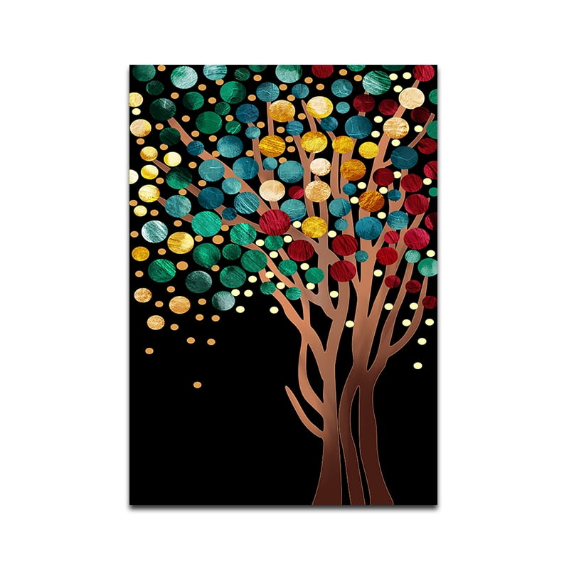 Abstract Tree Sunset Wave Oil Painting on Canvas Poster and Prints