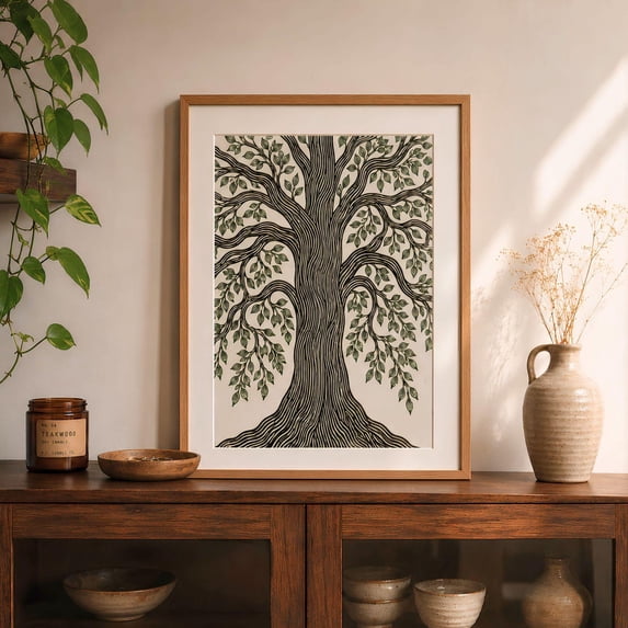 abstract-tree-wall-art-print-neutral-botanical-line-decor-walmart