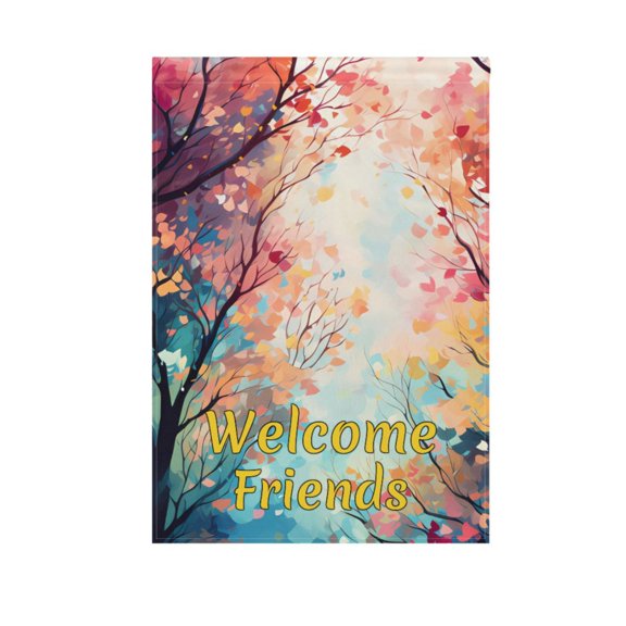 Abstract Trees Garden Flag House Banner 12" x 18" Double Sided Outdoor Yard Decoration