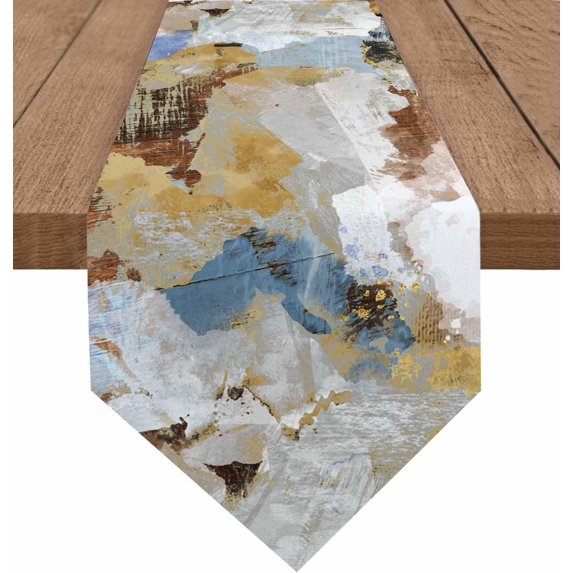 Abstract Triangle Table Runners Long Dresser Scarves Table Decoration for Wedding Party/Graduation Ceremony/Banquet Contemporary Painting Art Middle Century