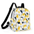 thumbnail image 1 of Abstract Triangle Yellow Grey Navy Pattern Small Backpack Cute Mini Backpacks For Woman Lightweight Daypacks, 1 of 8