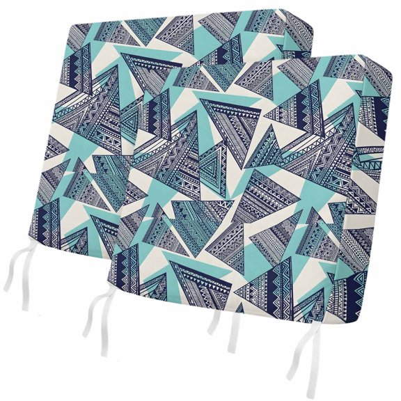 Abstract Tribal Triangle Pattern Outdoor Cushion Covers Set of 2,Waterproof Patio Seat Cushion Slipcover Rustic Geometric Art Washable Replacement Furniture Protector for Couch Sofa Chair,20x18in
