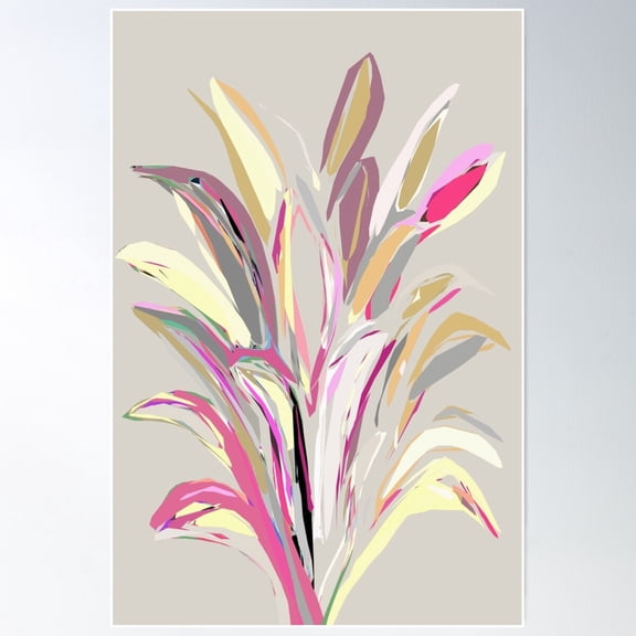 Abstract Tropical Plant Vector Art Style Poster Wall Art, Modern Wall Decor For Living Room Bedroom, 8x12 UNFRAMED