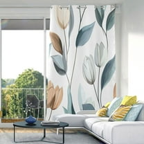 Abstract Tulip Flower Blackout Curtains 84"x52" Thermal Insulated Curtain 1 Panel