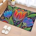 thumbnail image 1 of Abstract Tulip Flowers Entryway Rug 2'x3'&nbsp; Non Slip Front Door Mats, Spring Colorful Floral Leaf Plant Entrance Rugs Indoor Outdoor Carpet, Washable Floor Mats Small Area Rug for Bedroom Kitchen, 1 of 8