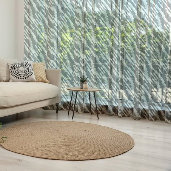 Abstract Tulle Curtains with Rod Pocket, Modern Stripes and Checkered Squares of Different Sizes Composition, Sheer Drape for Wedding Party 2 Panels, 7 Sizes, Cream Pale Grey Black, by Ambesonne