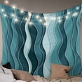 thumbnail image 1 of Abstract Turquoise Moire Large Tapestry for Bedroom Wall Hanging Tapestry,Gradient Coastal Ocean Geometric Ceiling Backdrop Tapestries Poster Blanket Wall Decor for Teens Room Living Room 100" x 59", 1 of 8