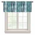 thumbnail image 1 of Abstract Turquoise Moire Valance Curtains for Kitchen/Living Room/Bathroom/Bedroom Window,Rod Pocket Small Topper Half Short Window Curtains Voile Sheer Scarf,Gradient Coastal Ocean Geometric 42"x18", 1 of 8
