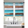 thumbnail image 1 of Abstract Turquoise Sheer Curtains 45 Inches Long 2 Panels Brown Gradient Retro Wood Grain Light Filtering Semi Sheer Window Curtains Drapes for Bedroom Living Room 52"x45", 1 of 7