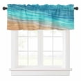 thumbnail image 1 of Abstract Turquoise Valances for Windows Ocean Beach Waves Lines Gradient Rod Pocket Curtain Valance Window Treatment Short Curtains for Kitchen Living Room, 58"x16", 1 of 5