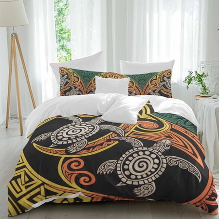 Abstract Turtles Queen Size Comforter Set, Hawaii Turtles Animals Colorful Boho Floral Texture Bedding for All Seasons, 4 Pcs Bed Set, 1Quiltcover (90"x92") ,1Sheet(94"x116"), 2Pillowcases (30"x20") price history and forecast - Koaboighzon bedding set