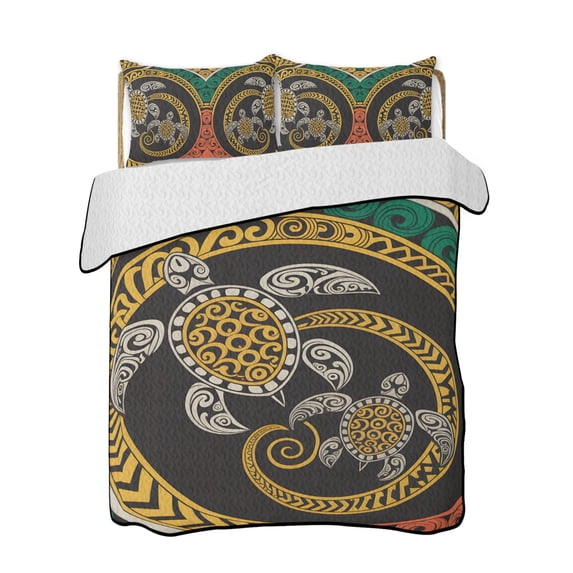 Abstract Turtles Quilts Bedding Set Full Size Hawaii Turtles Animals ...