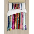 thumbnail image 1 of Abstract Twin Size Duvet Cover Set, Multicolored Expressionist Work of Art Vibrant Rainbow Design Tainted Pattern, Decorative 2 Piece Bedding Set with 1 Pillow Sham, Multicolor, by Ambesonne, 1 of 3