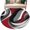 thumbnail image 1 of Abstract Twist Art Round Area&nbsp;Rug 8ft Black and Red Classic Match Non-Slip&nbsp;Washable Circle Rugs Soft Felt Indoor Floor Mat for Bedroom Kitchen Living Room Bathroom, 1 of 9