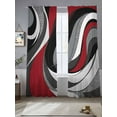 thumbnail image 1 of Abstract Twist Art Sheer Curtains 108 Inches Long 2 Panels Black and Red Classic Match Light Filtering Semi Sheer Window Curtains Drapes for Bedroom Living Room 52"x108", 1 of 7