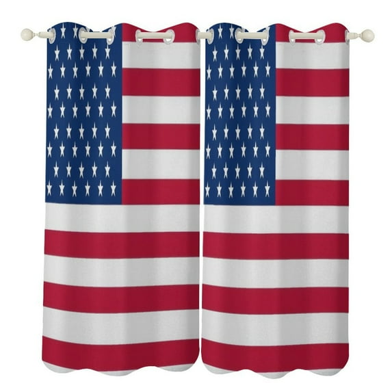 Abstract USA Flag 2 Panels Blackout Curtains for Bedroom Living Room Drapes Kitchen Room Window Blackout Curtain Grommet