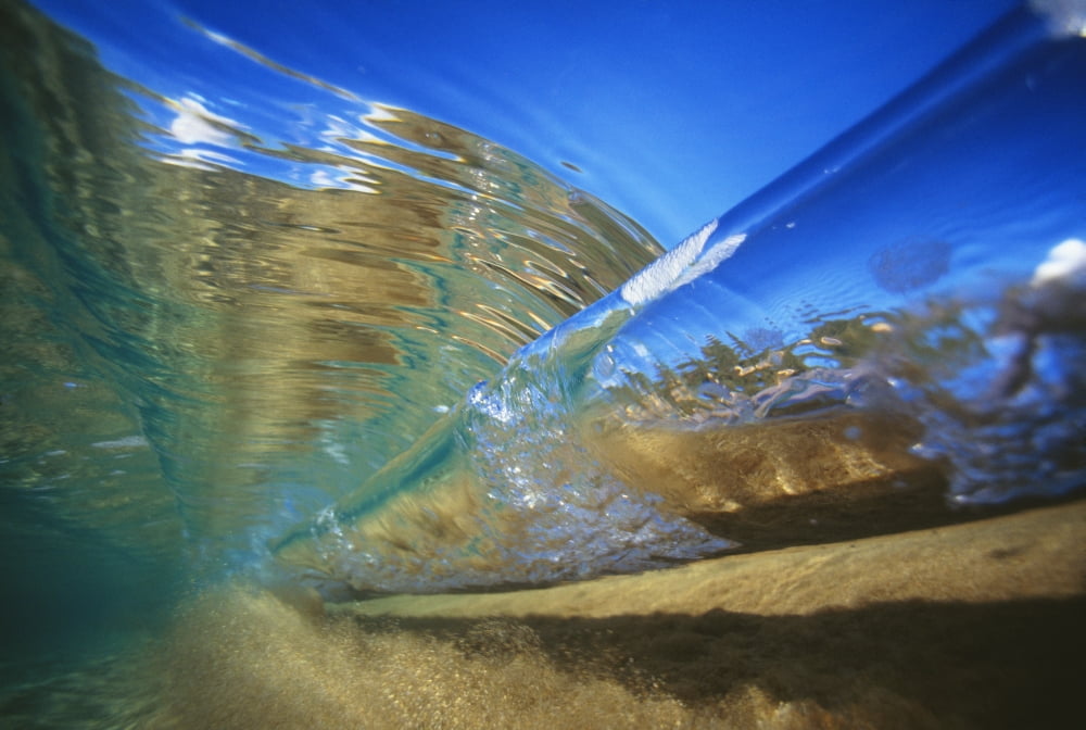 Abstract Underwater View Of Waves And Surf Canvas Art - Vince Cavataio Design Pics (19 x 12)