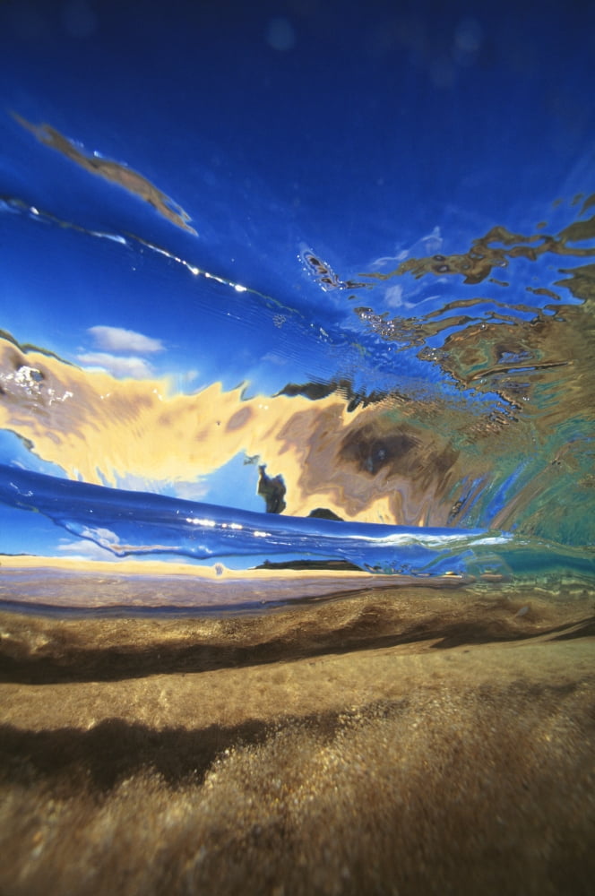 Abstract Underwater View Of Waves And Surf Canvas Art - Vince Cavataio Design Pics (24 x 38)