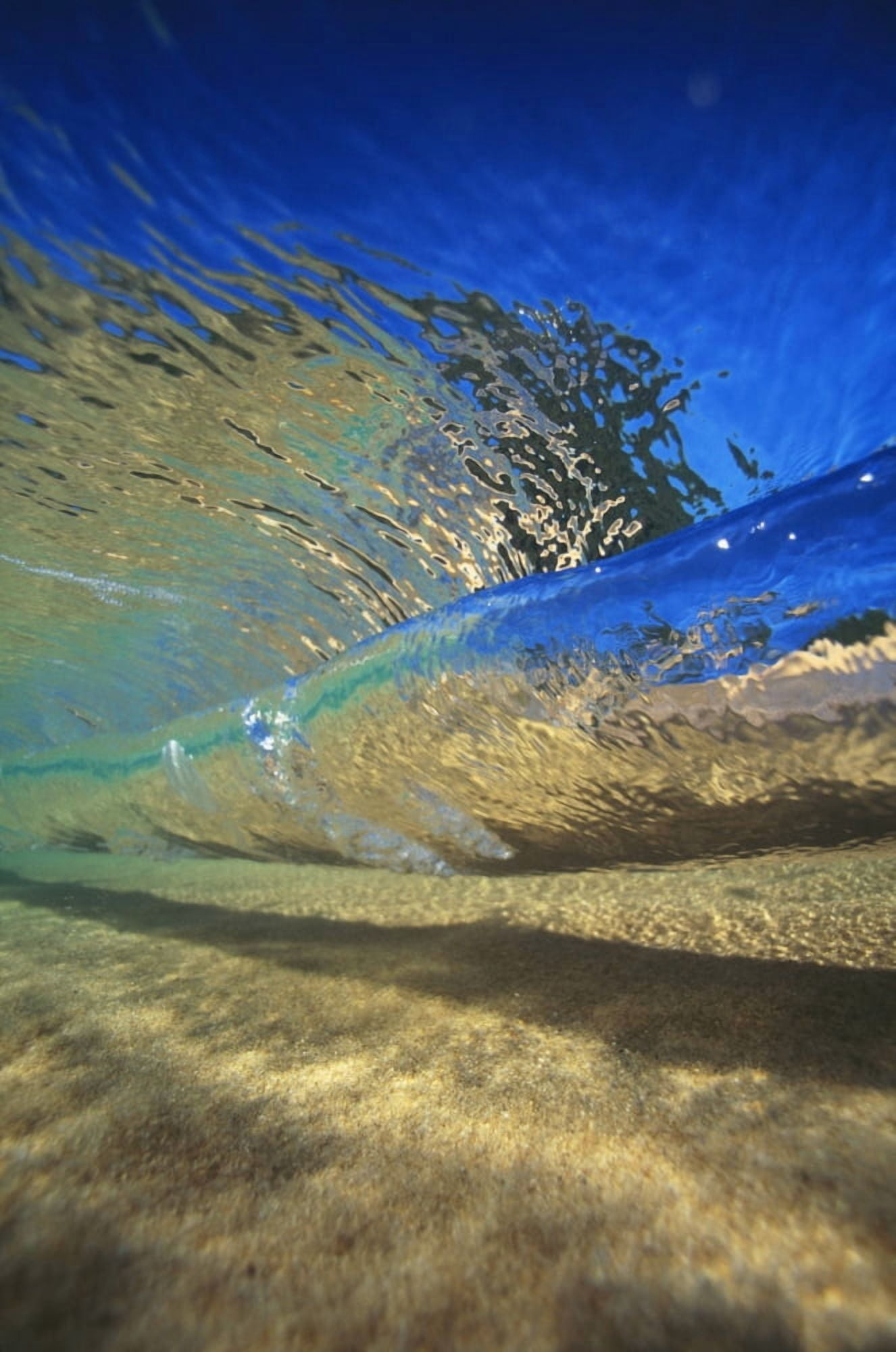 Abstract Underwater View Of Waves And Surf Canvas Art - Vince Cavataio Design Pics (24 x 38)