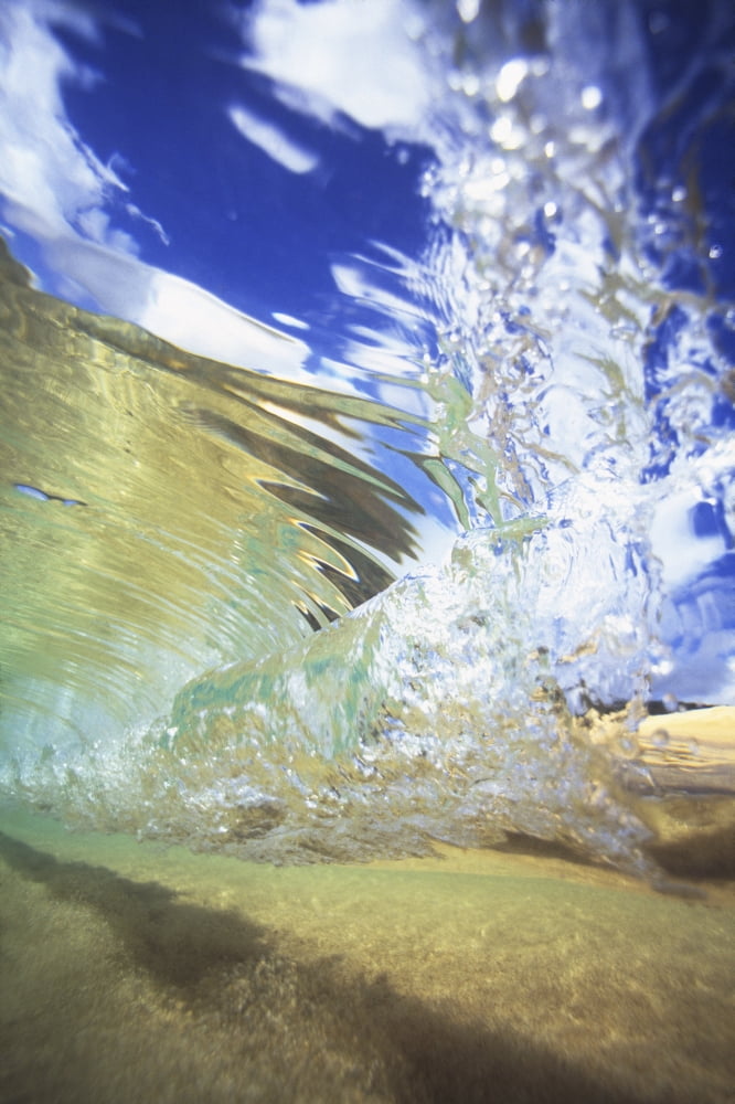 Abstract Underwater View Of Waves And Surf Canvas Art - Vince Cavataio Design Pics (24 x 38)