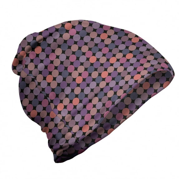 Abstract Unisex Beanie, Colored Polka Dots Pattern, Hiking Outdoors, Multicolor, by Ambesonne