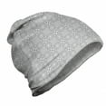 thumbnail image 1 of Abstract Unisex Beanie, Concentric Round Squares, Hiking Outdoors, Dimgray and White, by Ambesonne, 1 of 1