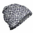 thumbnail image 1 of Abstract Unisex Beanie, Optical Illusion Squares, Hiking Outdoors, Purpleblue Eggplant, by Ambesonne, 1 of 1