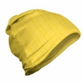 thumbnail image 1 of Abstract Unisex Beanie, Retro Style Ornate Streaks, Hiking Outdoors, Mustard Yellow, by Ambesonne, 1 of 1