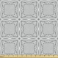 thumbnail image 1 of Ambesonne Abstract Fabric by the Yard Upholstery, Concentric Round Squares, 3 Yards, Dimgray and White, 1 of 5