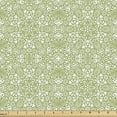 thumbnail image 1 of Ambesonne Abstract Fabric by the Yard Upholstery, Jumble Monochrome Damask, 10 Yards, Pale Olive Green White, 1 of 5