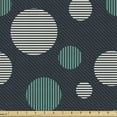 thumbnail image 1 of Ambesonne Abstract Fabric by the Yard Upholstery, Cold Toned Striped Rounds, 2 Yards, Dark Teal and Turquoise, 1 of 5