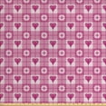 thumbnail image 1 of Ambesonne Abstract Fabric by the Yard Upholstery, Heart and Flowers Petals, 5 Yards, Pale Pink and Magenta, 1 of 4