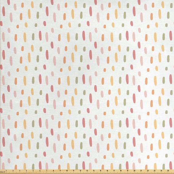 Abstract Upholstery Fabric by the Yard, Minimalist Design Irregular Brushstrokes in Pastel Colors Illustration, Decorative Fabric for DIY and Home Accents, Multicolor by Ambesonne