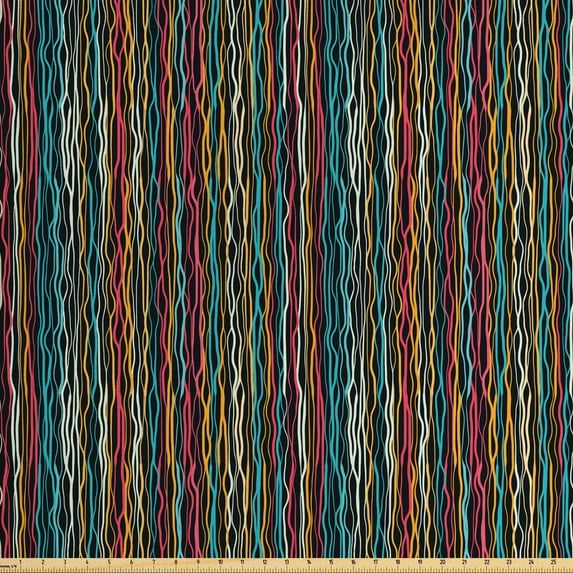 Ambesonne Abstract Fabric by the Yard Upholstery, Modern Art Rainbow Colors, 5 Yards, Multicolor