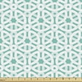 thumbnail image 1 of Ambesonne Abstract Fabric by the Yard Upholstery, Oriental Tile Look Motifs, 1 Yard, Turquoise and White, 1 of 5
